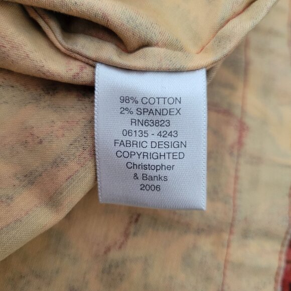 Christopher & Banks Stretch Floral Zip Front Distressed Cotton Blazer Jacket EUC - Picture 8 of 10